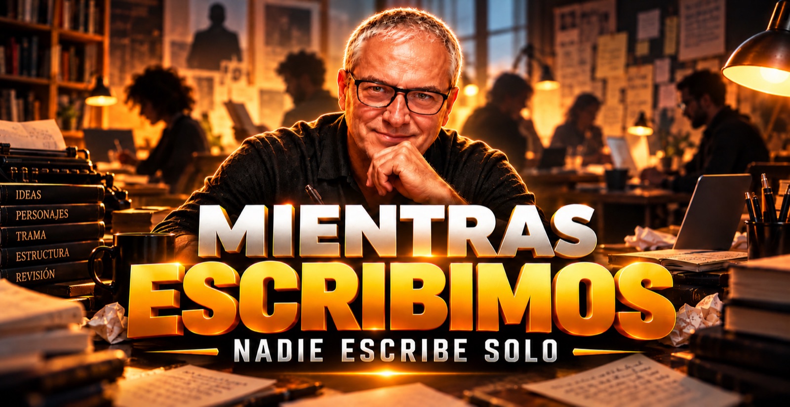 Escritores trabajando juntos en la comunidad Mientras Escribimos